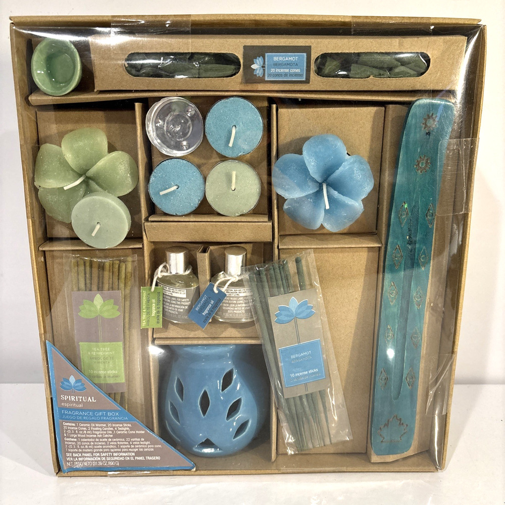Candle Oil Incense Bergamot Tea Tree Peppermint Spiritual Gift Box Aromatherapy